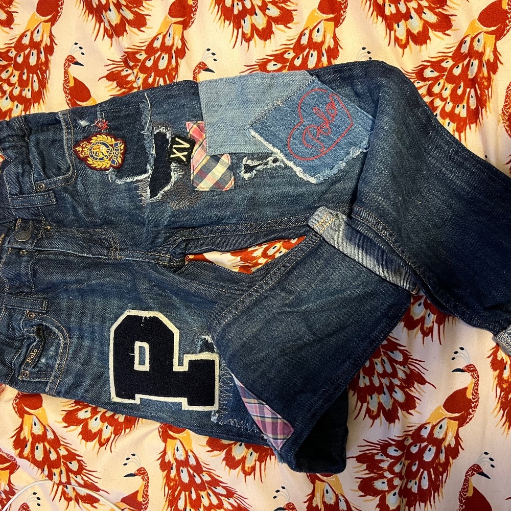 Girls Ralph Lauren patchwork jeans